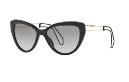 MIU MIU Plastic Irregular Shape Sunglasses Women's Black