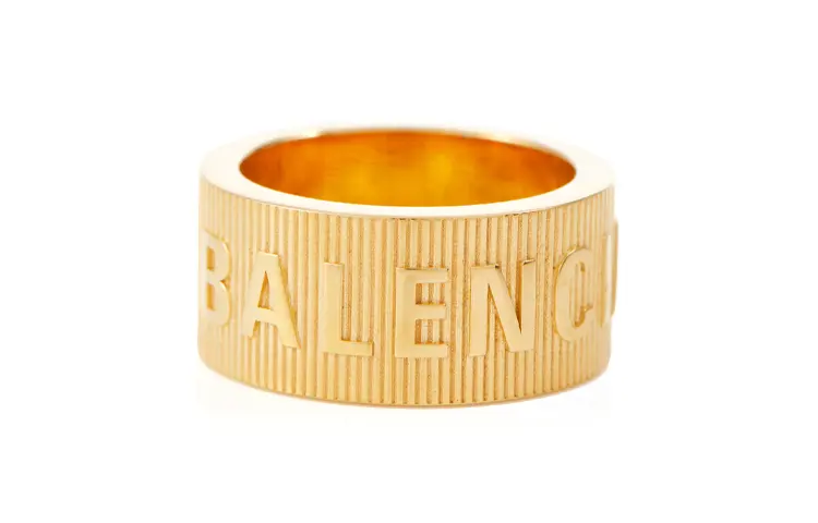 Balenciaga Sterling Silver Rings Men's Gold