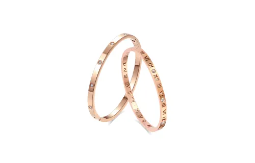 MISS TOOYA Titanium Steel Bangles Women's Rose Gold