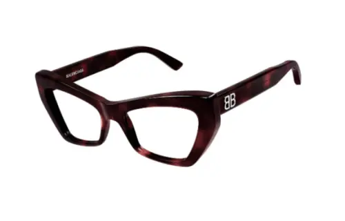 Balenciaga Acetate Irregular Shape Eyeglass Frames Women's Brown