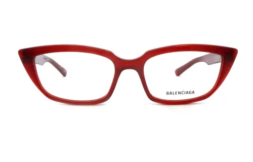 Balenciaga Acetate Rectangular Eyeglass Frames Women's Red