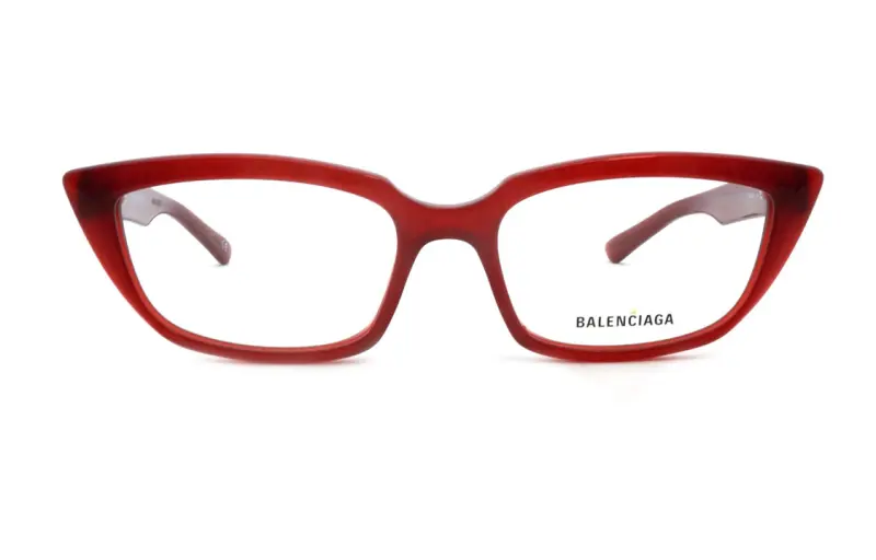 Balenciaga Acetate Rectangular Eyeglass Frames Women's Red