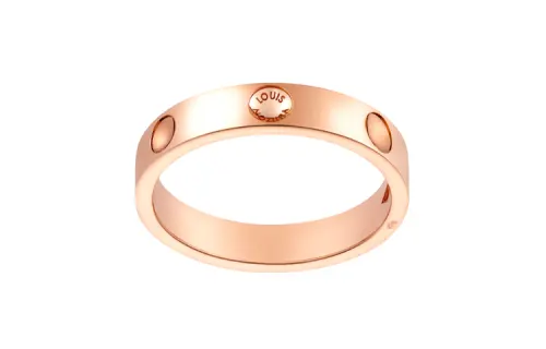 LOUIS VUITTON Empreinte Series Printed Pattern 18K Gold Rings Unisex Rose Gold