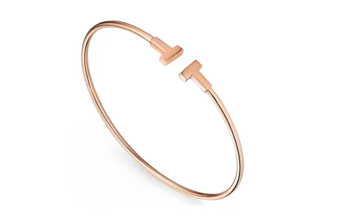 TIFFANY & CO. T 18K Rose Gold Bangles Unisex