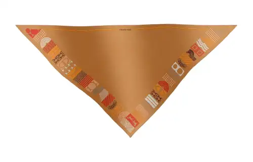 HERMES Geometric Pattern Scarves Women's Orange