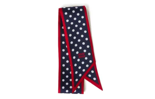 MIU MIU Silk Scarves Women's Blue