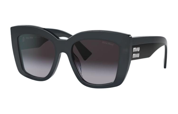 MIU MIU Acetate Irregular Shape Sunglasses Women's Black