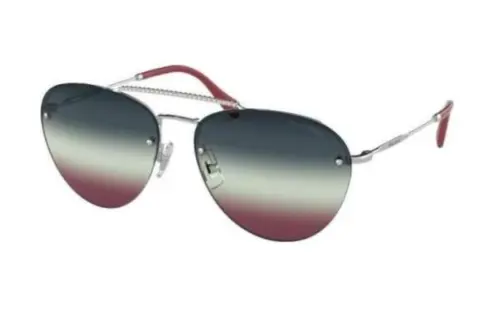 MIU MIU Metal Aviator Sunglasses Women's Silver