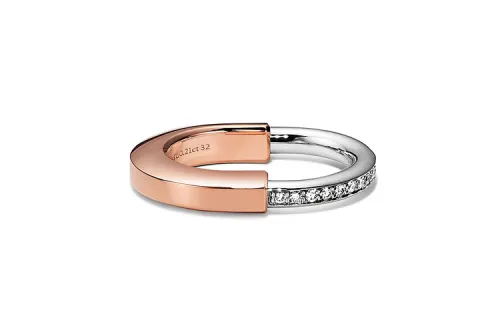 TIFFANY & CO. Lock Rings Women's Silver/Rose Gold