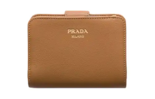 PRADA Leather Wallet Women's Camel