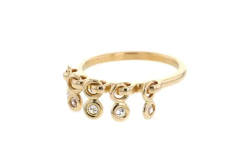 Christian DIOR Pre-Owned 2000s Yellow Gold Coquine Diamond Ring