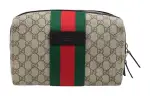 GUCCI Canvas With Leather Clutch Toiletry Bag Storage Bag Makeup Bag Women's Ebony
