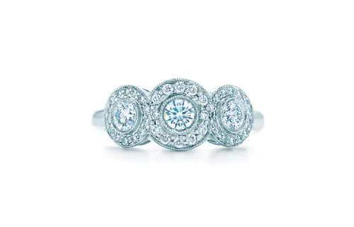 TIFFANY & CO. Platinum Diamond Rings Women's Silver