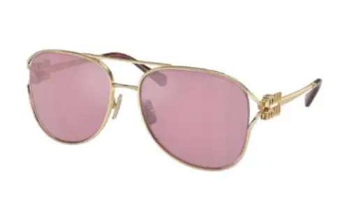 MIU MIU Metal Aviator Sunglasses Women's Gold