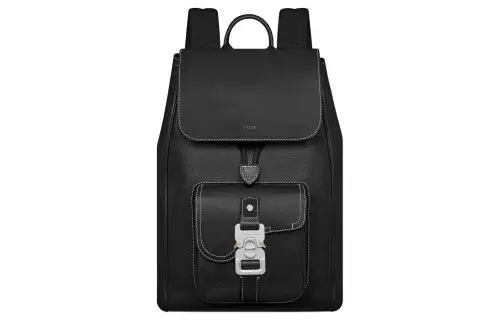 DIOR Saddle Grained Calfskin Backpack Men's Black