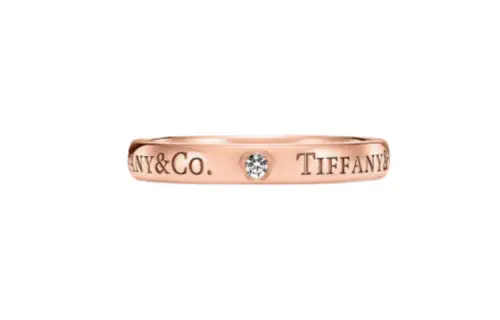 TIFFANY & CO. Inlaid 18K Rose Gold, Diamond Rings Unisex