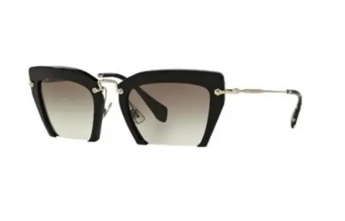 MIU MIU Plastic Irregular Shape Sunglasses Women's Black
