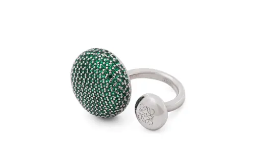 LOEWE 925 Sterling Silver With Zirconia And Crystal Rings Women's Green
