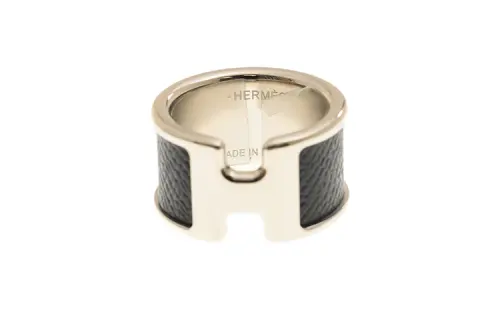 HERMES Metal Rings Unisex Black