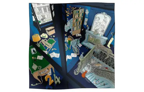 HERMES Silk Scarves Women's Blue