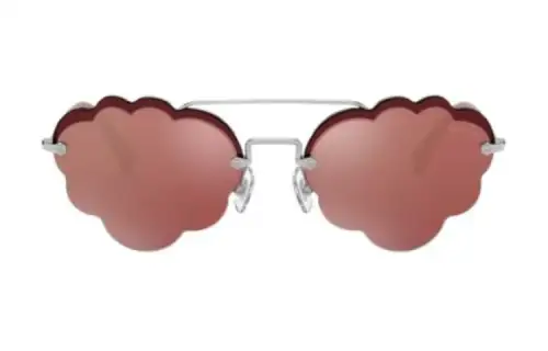 MIU MIU Irregular Shape Sunglasses Women's Silver