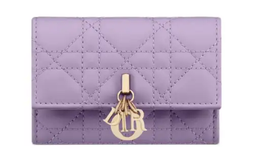 DIOR My Dior Sheepskin Wallet Women's Light Purple