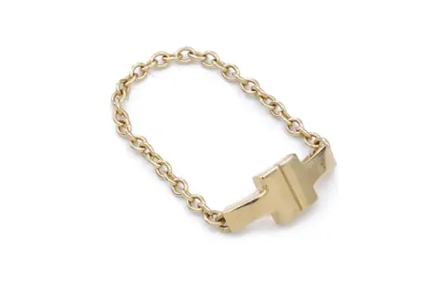 TIFFANY & CO. T 18kt Yellow Gold Chain Ring