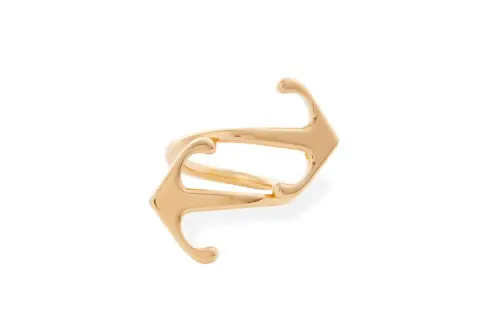 OFF-WHITE Design arrow, brass golden ring