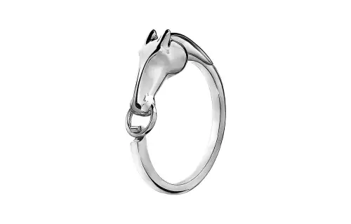 HERMES Galop D'Hermes Bangles Unisex Silver