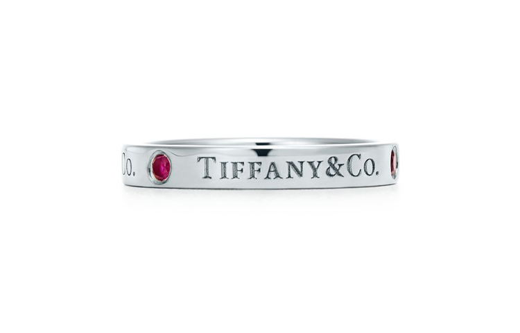 TIFFANY & CO. Tiffany Return to Tiffany series letter engraving platinum ring men and women same style couple model silver