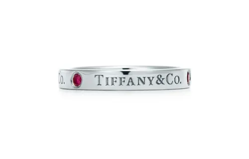 TIFFANY & CO. Tiffany Return to Tiffany series letter engraving platinum ring men and women same style couple model silver