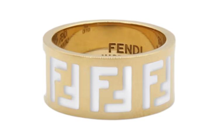 Мужское кольцо Fendi Logo Ring (золотое)