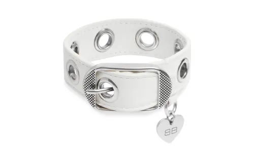 Balenciaga Leather Wristbands Women's White