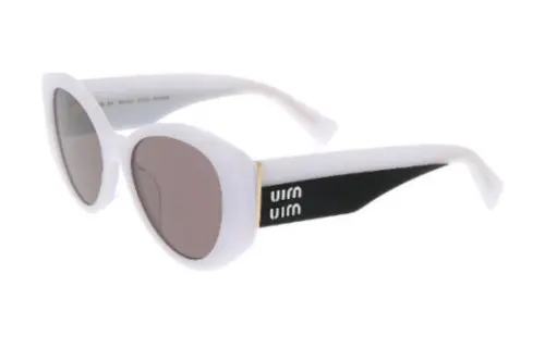MIU MIU Acetate Cat Eye Sunglasses Women's White