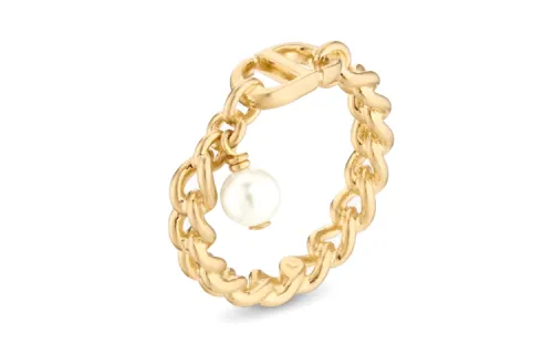 DIOR Metal, Resin, Pearl Rings Women's Gold