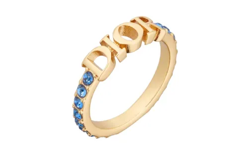 DIOR Metal, Faux Crystal Rings Women's Gold