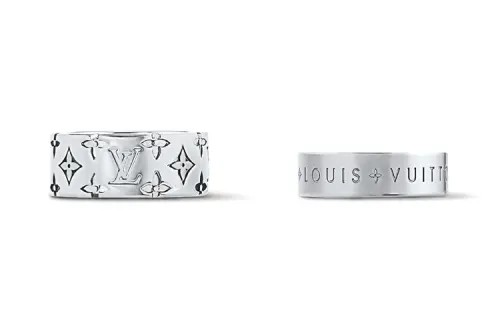 LOUIS VUITTON Mosaic Metal, Brass Rings Men's Silver