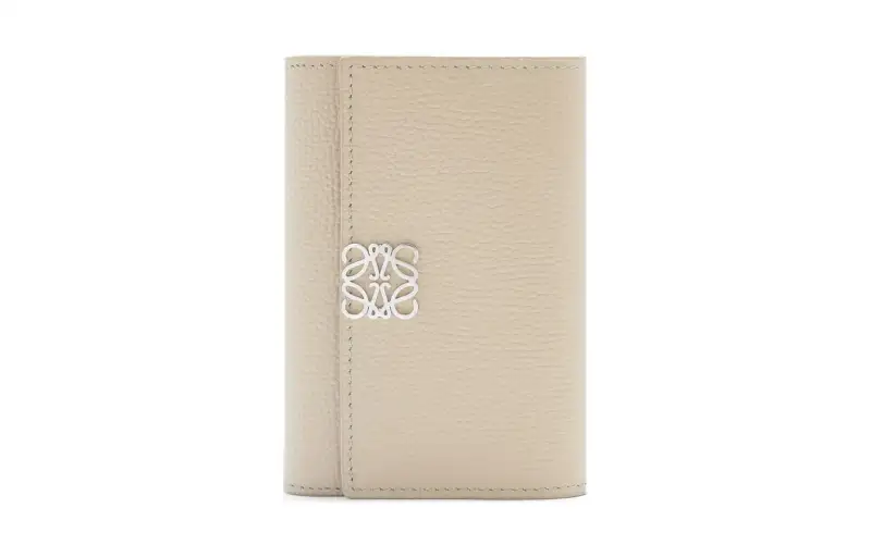 LOEWE Pebble Texture Calfskin Wallet Small Women's Beige