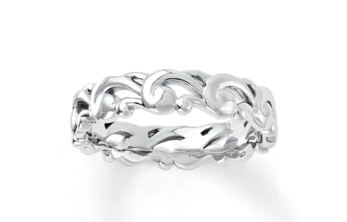 Chrome Hearts Stackable Ring Scroll Sterling Silver Ring Men's Silver