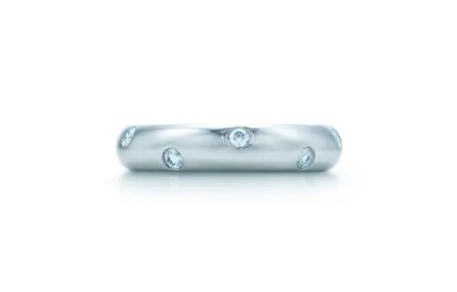 TIFFANY & CO. Tiffany, diamond stone inlay, platinum blue ring for men and women, for beloved
