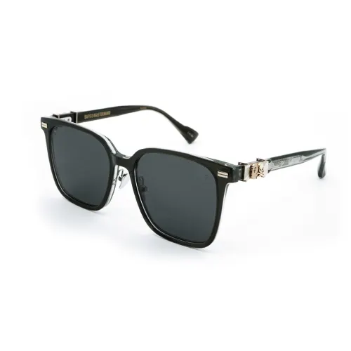 A BATHING APE Titanium Irregular Shape Sunglasses Unisex Black