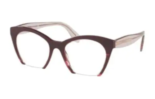 MIU MIU Acetate Irregular Shape Eyeglass Frames Women's Red