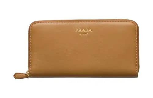 PRADA Leather Wallet Women's Camel