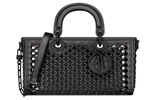DIOR Lady D JOY Calfskin Handbag Medium Women's Black