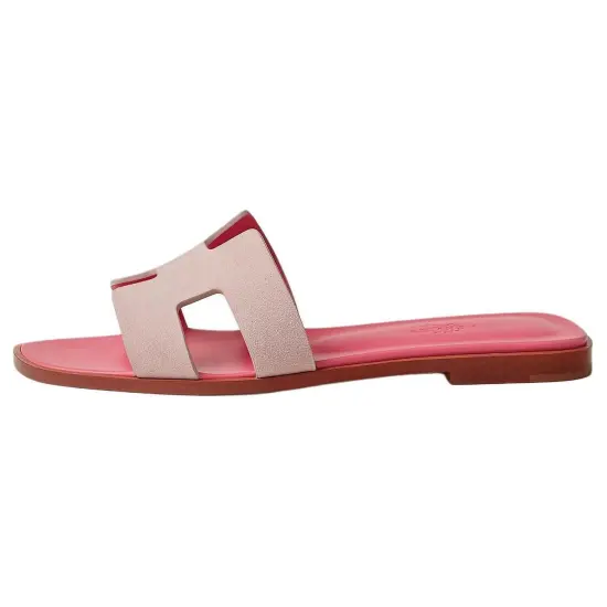 HERMES Oran Slide Slippers Women's Pink