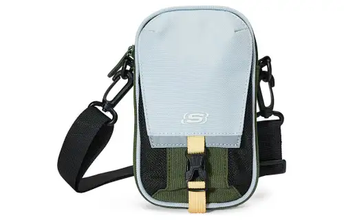 Skechers Fabric Crossbody Bag, Shoulder Bag Regular Unisex Baby Light Blue & Thyme Green