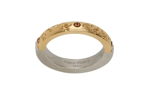 Maison Margiela Palladium Plated Brass, Glass Rings Men's Gold