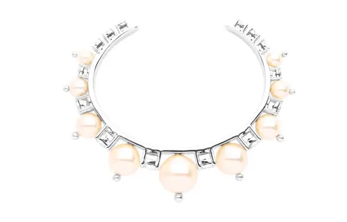 MIU MIU Pearl Bangles Women's Silver