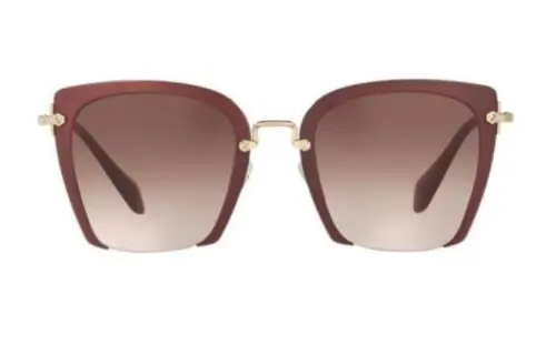 MIU MIU Metal Square Sunglasses Women's Burgundy