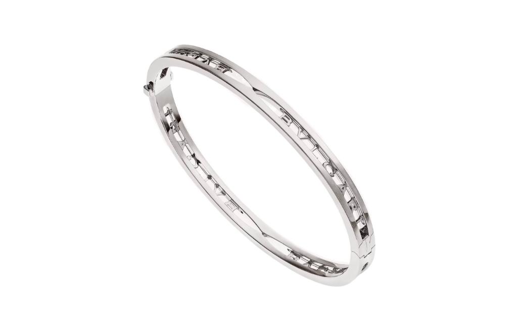 BVLGARI Bvlgari, carved platinum bracelet, with your logo imprint